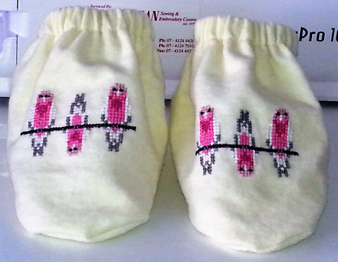 'GALAH TRIO' FLANNEL BOOTIES - Fits 6 to 12 months