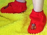 RED FLANNEL BOOTIES - WINDSWEPT OWL - Fits 9 months to size 2