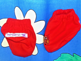 RED FLANNEL BOOTIES - WINDSWEPT OWL - Fits 9 months to size 2