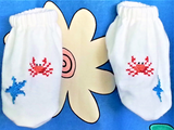 WHITE FLANNEL 'CRABBY' BOOTIES - Fits 9 mths to size 2