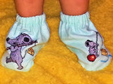 'JONNY MOUSER' FLANNEL BOOTIES - Fits 6 to 12 mths. Size 00