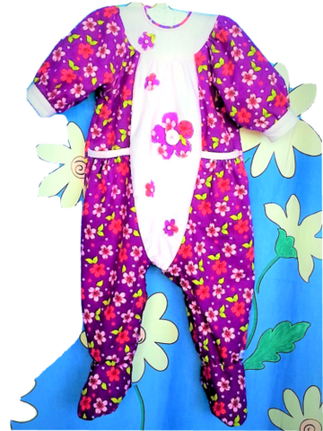 FLANNEL FLORAL CUTESUIT - Purple - Size 00