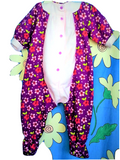 FLANNEL FLORAL CUTESUIT - Purple - Size 00