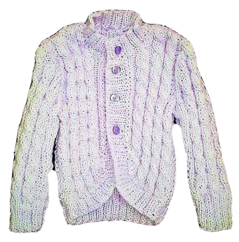 Lilac Cable-Knit CARDIGAN size 00