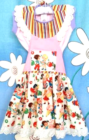 2 PCE ' CANDY SHOP ' APRON & BODYSUIT - Size 1
