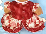 2PCE BURGUNDY FLORAL CRAWLER SET - TOP & BLOOMERS - Size 00