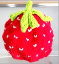 Erikas Knits - STRAWBERRY BEANIE - Sz 000 (fits 3-6 months)