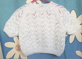 Granny Aggies LACY KNIT TOP - WHITE - Size 0