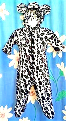 SNOW LEOPARD SUIT - Size 00 (complete with ears & tail)