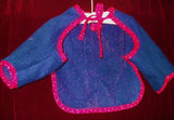 DESIGNER BIB - Navy with Red Floral Trim - 4 months+