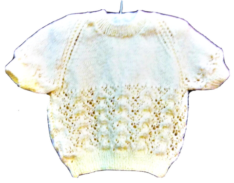 CREAM LACE-KNIT TOP - Size 0