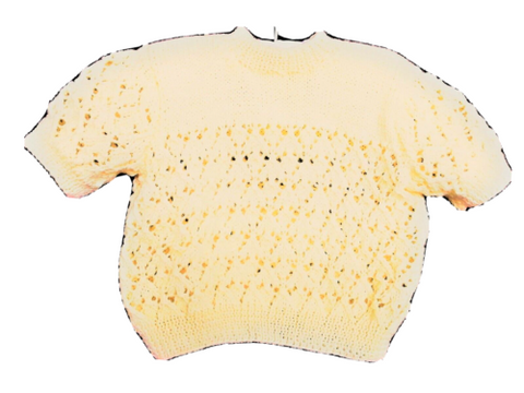 LEMON CREME DIAMOND-KNIT TOP - Size 00